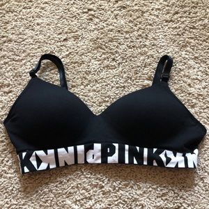 Black sports bra from PINK